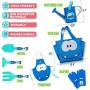 Colwelt Kids Gardening Tool Set, 7Pcs Childrens Gardening Set with Metal Watering Can, Fork, Rake, Trowel, Kids Apron, Gloves, Tote Bag