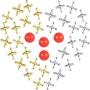 6 Sets Retro Jacks Ball Game Metal Jacks Set, Include 60 Pieces Gold and Silver Jacks and 6 Pieces Red Rubber Balls for Kids Adults Party Favor Game Prize