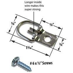 D Ring Picture Hangers with Screws - Pro Quality d-Rings - 100 Pack - Picture Hang Solutions