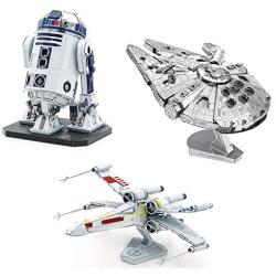 fascinations Metal Earth ICONX 3D Metal Model Kits Star Wars Set of 3 Millennium Falcon - R2-D2 - X-Wing Starfighter