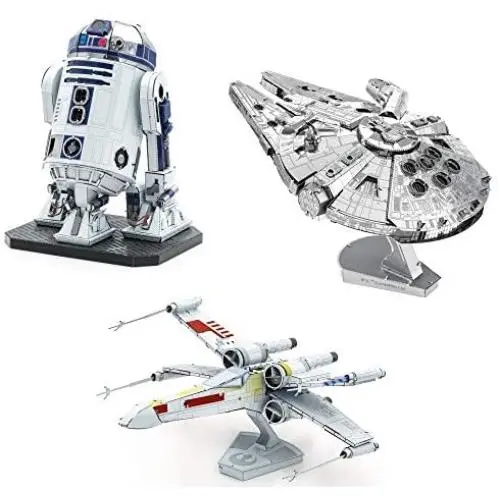fascinations Metal Earth ICONX 3D Metal Model Kits Star Wars Set of 3 Millennium Falcon - R2-D2 - X-Wing Starfighter fascinations Metal Earth ICONX 3D Metal Model Kits Star Wars Set of 3 Millennium Falcon - R2-D2 - X-Wing Starfighter