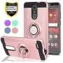 YmhxcY ZTE ZMAX One (Z719DL)/ Grand X4/ZTE Blade Spark Z971 Case with HD Phone Screen Protector, 360 Degree Rotating Ring & Bracket Dual Layer Resistant Back Cover for ZTE Grand X 4 Z956-ZH Rose Gold