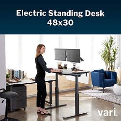 Vari Electric Standing Desk 48'' x 30'' - Dual Motor Sit to Stand Desk - Push Button Memory Settings - Solid Top with 3-Stage Adjustable Steel Legs - Work or Home Office Desk