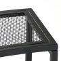 Sunnydaze Outdoor Curved Fire Pit Bench - Rustic Backyard Backless Powder-Coated Black Metal Mesh Garden, Patio, Porch and Deck Chair Seating - Single