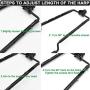 7 8 9 10 inch Lamp Shade Harp Holder,Adjustable Lamp Harp Kit,Fit both Standard Lamp Rod and E26 Light Base UNO Fitter Adapter,with 2 Shade Attaching Finial Top,Black Horn Frame Lampshade Bracket