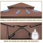 Grill Gazebo 8x 5 Barbecue Canopy BBQ Gazebo Canopy Tent w/Air Vent Double Tiered Outdoor