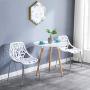 Bonnlo Modern Stackable Chair Set of 4 Kitchen Dining Chair Birch Sapling Comfy Chairs for Indoor Use (White)