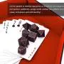 Bememo Polyhedral Metal Dices Set Zinc Alloy with Enamel Solid Metal for DND Game, Tabletop RPG, Dungeons and Dragons, Math Teaching, 7 Pieces Dice Set with Black Velvet Bag (Red Copper)