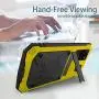 Simicoo Samsung S20 Ultra Metal Bumper Silicone Case Hybrid Military Shockproof Heavy Duty Rugged Defender case Built-in Screen Protector Stand Camera Lens Protector Cover for S20 Ultra (Yellow)