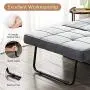 Vonanda Ottoman Folding Chair Bed, Modern Velvet Sleeper Sofa Multi-Position Convertible Couch Lounger Guest Bed with Pillow for Small Space, Velvet Gray Vonanda Ottoman Folding Chair Bed, Modern Velvet Sleeper Sofa Multi-Position Convertible Couch Lounger Guest Bed with Pillow for Small Space, Velvet Gray