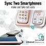PANASONIC Expandable Cordless Phone System with Link2Cell Bluetooth, Voice Assistant, Answering Machine and Call Blocking - 2 Cordless Handsets - KX-TGD562G (Rose Gold/White)