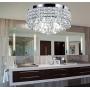 New Galaxy 4-Light Chrome Finish Metal Shade Flushmount Crystal Chandelier Ceiling Fixture