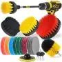 Holikme 20Piece Drill Brush Attachments Set, Scrub Pads & Sponge,Buffing Pads，Power Scrubber Brush with Extend Long Attachment，Car Polishing Pad Kit