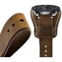 Leotop Compatible with Samsung Galaxy Watch 42mm/Galaxy Watch 3 41mm/Active 40mm/Active 2 40mm 44mm/Gear S2 Classic Bands 20mm Replacement Genuine Leather Cuff Strap with Metal Buckle Men Women (Coffe)