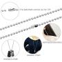 SUMERSHA 24 inches 100pcs Ball Bead Chain 2.4mm Nickel Plated Ball Chain Necklace Bead Adjustable Metal Pull Chain Extension Beaded Chain with 100pcs Extra Matching Connector Jewelry Findings