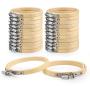 Caydo 24 Pieces 3 Inch Embroidery Hoops, Bamboo Cross Stitch Hoops Ring Bulk Wholesale for Embroidery and Cross Stitch