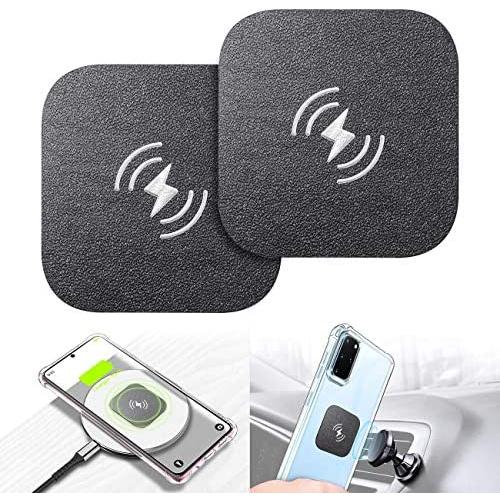 Wireless Charging Compatible Phone Metal Plate, eSamcore Phone Magnet Sticker for Magnetic Car Phone Mount Holder & Cradle & Stand for [Vent] [CD] [Windshield] [Dashboard] 1.7 X 1.7 Inch [2-Pack]