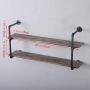 Industrial Pipe Shelving Wall Mounted,48in Rustic Metal Floating Shelves,Steampunk Real Wood Book Shelves,Wall Shelf Unit Bookshelf Hanging Wall Shelves,Farmhouse Kitchen Bar Shelving(2 Tier)