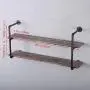 Industrial Pipe Shelving Wall Mounted,48in Rustic Metal Floating Shelves,Steampunk Real Wood Book Shelves,Wall Shelf Unit Bookshelf Hanging Wall Shelves,Farmhouse Kitchen Bar Shelving(2 Tier)
