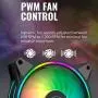 Cooler Master Master Fan MF120 Halo Duo-Ring Addressable RGB Lighting 120mm 3 Pack with Independently-Controlled LEDS, Absorbing Rubber Pads, PWM Static Pressure for Computer Case & Liquid Radiator