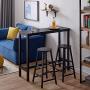 Mr IRONSTONE Bar Table, 47” Rectangular Kitchen Pub Dining Coffee Table High Writing Computer Table, for Narrow Space, Living Room, Dining Room-Sturdy Metal Frame, Easy Assembly, Industrial Design