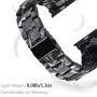 V-MORO Resin Strap Compatible with Apple Watch Band 38mm 40mm Series SE/6/5/4/3/2/1 Women Men with Stainless Steel Buckle, Apple iWatch Replacement Wristband Bracelet (Black/Gray, 38mm/40mm)