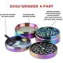 DCOU Rainbow Herb Grinders 2.2 Inches 4 Parts Zinc Alloy Pollen Grinder Colorful Metal Grinder DCOU Rainbow Herb Grinders 2.2 Inches 4 Parts Zinc Alloy Pollen Grinder Colorful Metal Grinder