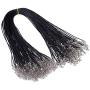 PAXCOO 4336827944 100Pcs Black Waxed Cord with Clasp Bulk for Bracelet Necklace and Jewelry Making (20 Inches)