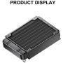 Clyxgs Water Cooling Radiator, 8 Pipe Aluminum Heat Exchanger Radiator with Fan for PC CPU Computer Water Cool System DC12V 80mm