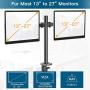 Dual Monitor Stand - Double Monitor Desk Stand Arm with C Clamp, Grommet Mounting Base for Two 13-27 Inch LCD Computer Screens - Holds up to 17.6lbs
