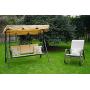 Kozyard Belle 3 Person Outdoor Patio Swing with Strong Weather Resistant Powder Coated Steel Frame and Textilence Seats