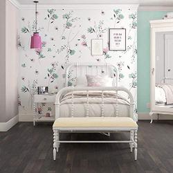 DHP Jenny Lind Metal Twin Bed Frame in White