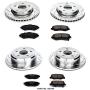 Power Stop K2798 Front and Rear Z23 Carbon Fiber Brake Pads with Drilled & Slotted Brake Rotors Kit