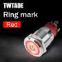 TWTADE 16mm IP65 Waterproof Latching Power Metal Push Button Switch 5/8 5A DC12V Stainless Steel Shell (Red) LED Ring Switch 1NO 1NC with Wire Socket Plug [5 Year Warranty]YJ-GQ16BF-D-L-R