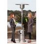 Fire Sense Stainless Steel Commercial Patio Heater with Wheels | Uses 20 Pound Propane Tank | 46,000 BTU Output | Electronic Ignition System | Weighted Base | Portable Outdoor Heat Lamp