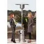 Fire Sense Stainless Steel Commercial Patio Heater with Wheels | Uses 20 Pound Propane Tank | 46,000 BTU Output | Electronic Ignition System | Weighted Base | Portable Outdoor Heat Lamp