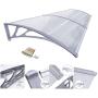 Mcombo 40''X80'' Window Awning Outdoor Polycarbonate Front Door Patio Cover Garden Canopy 6055-4080 White