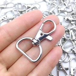 YIXI-SBest 60Pcs 360° Metal Swivel Trigger Snap Hooks Lobster Claw Clasps, Wide 3/4 Inch D Ring, Large Size Keychain Hooks, 20mm in ID, 40mm in Length (3/4”, Silver)