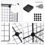 C&AHOME Wire Storage Cubes, Metal Grids Bookshelf, Modular Shelving Units, Stackable Bookcase, 8 Cubes Closet Organizer for Home, Office, Kids Room, 24.8'' L x12.4 W x 48.4'' H Black