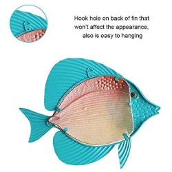 Liffy Metal Fish Wall Decor Bathroom Glass Art Orange Hanging Garden Decorations for Patio, Pool or Porch