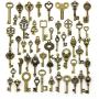 Pack of 50 Pieces Antique Bronze Vintage Petite Size Key Charms DIY Necklace Pendant for Handmade Jewelry Making-Petite Size