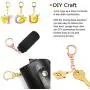 Roctee 70 Pcs Key Chain Rings for Crafts, D Snap Clip Key Ring with Chain DIY, Alloy Metal Keychain Parts with Hook and Jump Ring (Rose Gold+Gold)