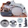 Adefol Chainsaw Brake Clutch Cover and .325'' 7T Clutch Drum For Husqvarna 445 450 with Worm Gear Needle Bearing Felling Dog Spike Replacement Parts for 544097902, 578097901, 503931801