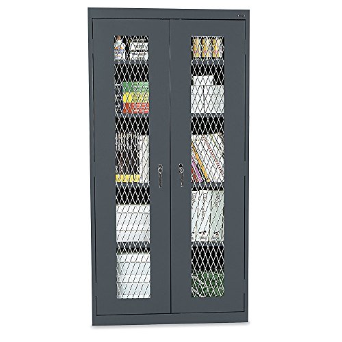 Sandusky Lee CA4M361872-02 Steel Expanded Metal Front Stationary Cabinet, 4 Adjustable Shelves, 180 lb. Load Capacity, 72'' Height x 36'' Width x 18'' Depth, Charcoal