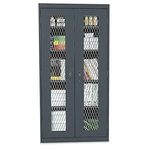 Sandusky Lee CA4M361872-02 Steel Expanded Metal Front Stationary Cabinet, 4 Adjustable Shelves, 180 lb. Load Capacity, 72'' Height x 36'' Width x 18'' Depth, Charcoal