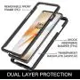 Muokctm for OnePlus 8 Case, [Only Fro T-Mobile Version ], Rugged Hybrid Crystal Clear Full Body Fit Cover, with [Metal Ring] [Magnetic Support] Armor for OnePlus 8 Phone (Black)