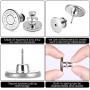 8 Sets Button Pins for Jeans, Replacement Jean Buttons Snaps No-Sew Jean Buttons Bits, Instant Button Adjustable Metal Button Pants Button Craft DIY Fasteners 1 inch Jean Pins for Pants Waist(Silver)