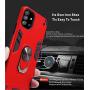 Samsung Galaxy A71 4G Screen Protector Folmeikat 360 Degree Rotating Metal Ring Cover with Kickstand Protective Phone Case (NOT for Samsung A71 5G/5G UW) 6.7'' (Red)