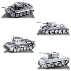 Metal Earth 3D Model Kits - Tanks Set of 4 - Tiger 1, T-34, Chi-Ha and Sherman