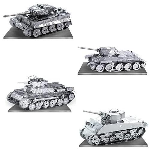Metal Earth 3D Model Kits - Tanks Set of 4 - Tiger 1, T-34, Chi-Ha and Sherman Metal Earth 3D Model Kits - Tanks Set of 4 - Tiger 1, T-34, Chi-Ha and Sherman
